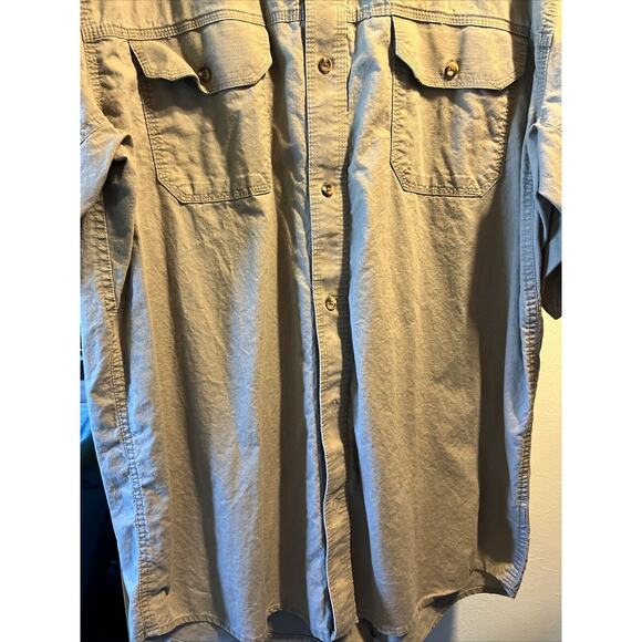 NOBLE Outfitters Canvas Weathered Work Shirt Mens Sz XLT Short Sleeve Button Up - Picture 6 of 10